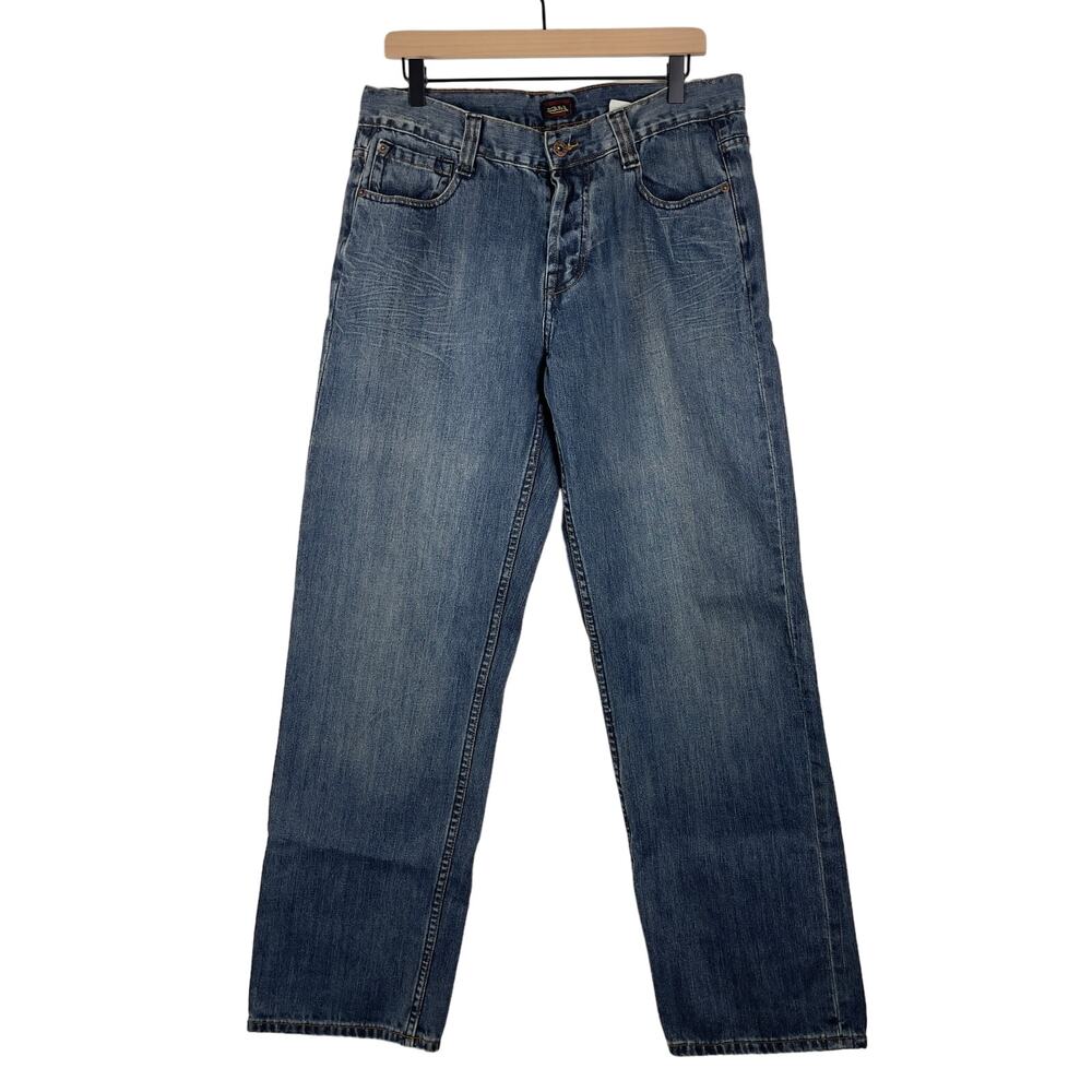 VTG‎ Y2K Von Dutch Originals Greaser Selvedge Blue Straight Jeans Mens 34 x 33